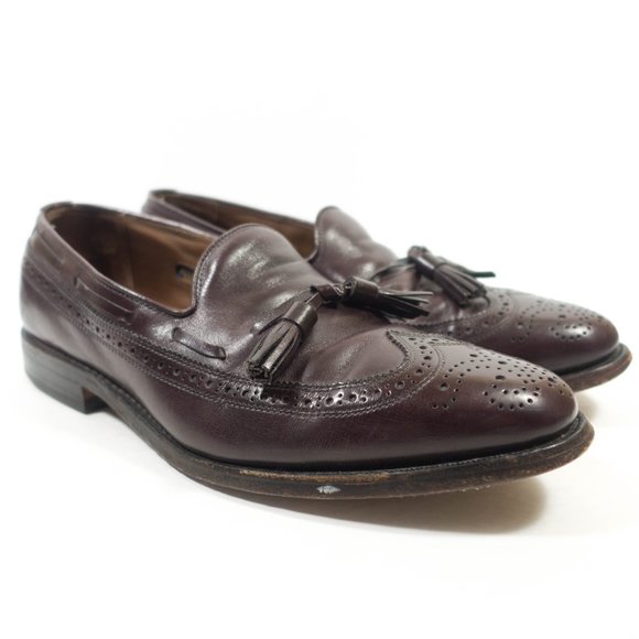 Allen Edmonds Manchester Wingtip Tassel Loafers  - Men\'s Size 8 D - Burgundy